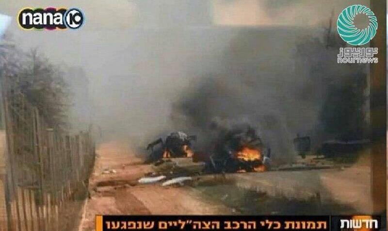 آغاز درگیری حزب الله و اسرائیل در جنوب لبنان: فیلم انهدام یک خودروی نظامی و کشته شدن فرمانده لشکر اسراییلی