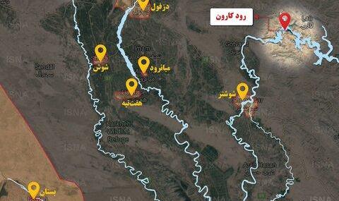 اینفوگرافیک: مناطق سیل‌زده استان خوزستان