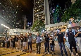 Hong Kong protesters form 30 mile human chain as UK warns tourists of mobile phone checks at ...