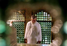 غبارروبی ضریح مطهر حضرت امام رضا (ع) با حضور رهبر انقلاب