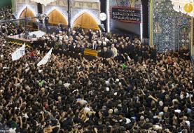 (تصاویر) تعویض پرچم گنبد حرم امام حسین و حضرت عباس