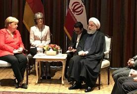 (تصویر) مرکل با روحانی دیدار کرد