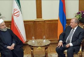 روحانی با رئیس جمهوری ارمنستان دیدار کرد