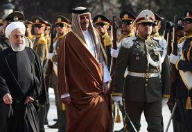 استقبال رسمی از امیر قطر توسط رئیس‌جمهور