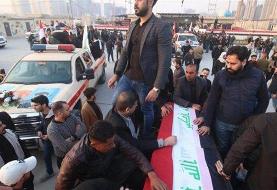 تشییع پیکر سردار سلیمانی و ابومهدی المهندس در عراق+عکس