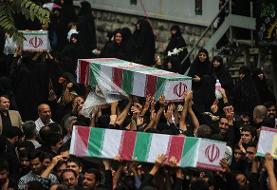 خروج پیکر شهدای مقاومت از دانشگاه تهران | تشییع به سمت میدان آزادی