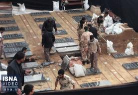 ویدئو / آماده‌سازی آرامگاه سردار سلیمانی، یک روز پیش از خاکسپاری