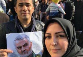 حضور زوج محبوب هنری در مراسم وداع با سردار قاسم‌ سلیمانی