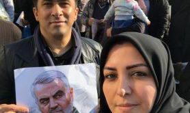 حضور زوج محبوب هنری در مراسم وداع با سردار قاسم‌ سلیمانی