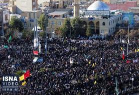 ویدئو / تشییع پیکر سردار سلیمانی و شهدای مقاومت در قم