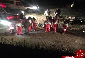 سقوط اتوبوس به ته دره با ۱۹ کشته در محور سوادکوه/ عکس