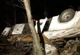 علت سقوط اتوبوس به دره در جاده فیروزکوه مشخص شد