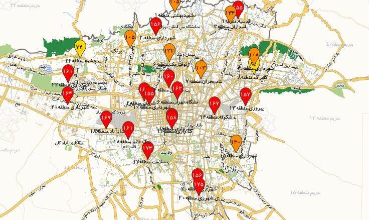 هشدار آلودگی هوا | ببینید: کدام مناطق تهران در وضعیت قرمز قرار دارند؟