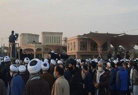 نخستین تصویر از مراسم تشییع پیکر آیت الله یزدی