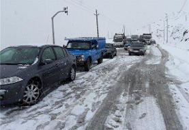 بارش برف و باران در محورهای مواصلاتی ۶ استان کشور