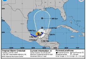 Tropical Storm Cristobal has formed in Gulf of Mexico and may approach US by weekend