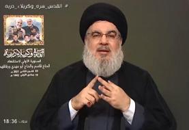 نصرالله: ایران بخواهد واکنش نظامی نشان می‌دهد