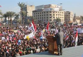 (تصاویر) راهپیمایی بزرگ عراقی‌ها در سالگرد شهادت سردار سلیمانی
