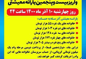 یارانه معیشتی آذرماه فردا واریز می‌شود