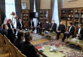 دیدار جمعی از سرمایه‌گذاران ومدیران عامل هلدینگ‌های بزرگ ترکیه‌ای با رئیس مجلس