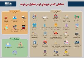 مشاغلی که در شهرهای قرمز تعطیل می‌شوند