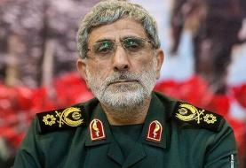 پیام سردار قاآنی به فرماندهان فلسطینی و تأکید بر ادامه مقاومت جانانه: ما لحظه به لحظه نبرد «سیف القدس» را پیگیری می کنیم