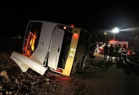 ۳۶ مصدوم در واژگونی اتوبوس در جاده دامغان - شاهرود
