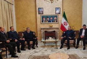 عکس | دیدار امیرعبداللهیان با رهبران گروه‌های فلسطینی در بیروت
