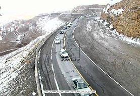 بارش برف در جاده‌های ۵ استان کشور
