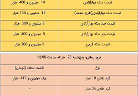 قیمت طلا و سکه، امروز ۲۶ خرداد ۱۴۰۱
