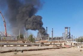 آتش‌سوزی در پالایشگاه اصفهان/ عکس
