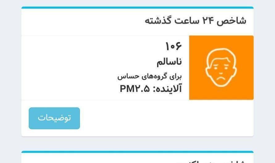 وضعیت هوای تهران قرمز شد