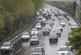 ترافیک سنگین در معابر پایتخت به دنبال بارش باران