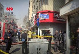 حضور زاکانی و معاونش در محل حادثه آتش سوزی خیابان بهار+عکس و فیلم