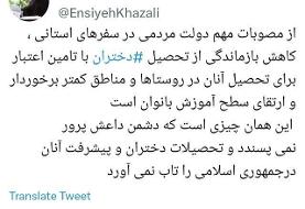 انگشت اتهام انسیه خزعلی به آن سوی مرزها در مقصریابی مسمومیت دختران دانش‌آموز