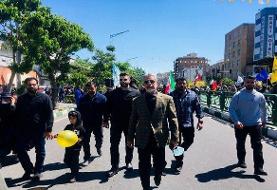 حضور دریادار سیاری در راهپیمایی روز جهانی قدس