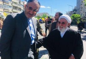 حجت الاسلام ناطق نوری در راهپیمایی روز قدس حضور یافت