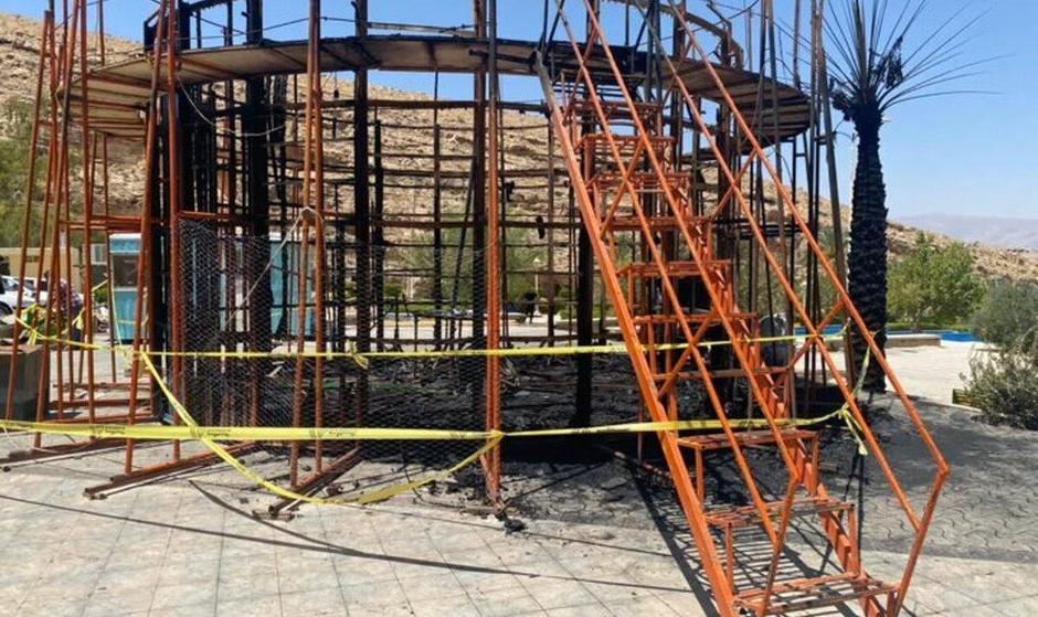 لحظات وحشتناک آتش سوزی مهیب در دیوار مرگ جهرم (فیلم)