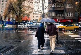 بارش برف و باران در تهران/ کاهش دما تا ۸ درجه