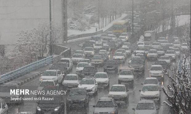 بارش برف و باران در شمال و غرب پایتخت