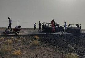 تصادف زنجیرهای ۴ خودرو در جنوب استان کرمان / اعلام آمار کشتهها و مصدومان