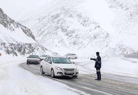 برف و باران در جادههای ۸ استان