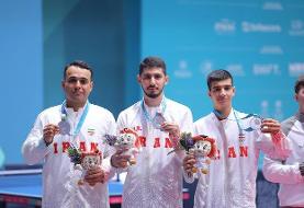 تیم پینگ پنگ مردان ایران نقره گرفت