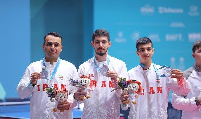 تیم پینگ پنگ مردان ایران نقره گرفت