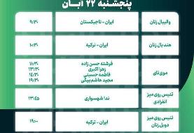 برنامه ورزشکاران ایران در ششمین روز بازی‌های کشورهای اسلامی