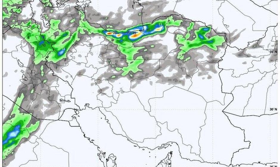 پیش‌بینی هواشناسی تهران: بارش پراکنده از  شنبه