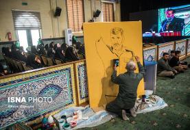 چهره شهید حاجی زاده در حاشیه مراسم گرامیداشت شهدای هوافضای سپاه ترسیم شد