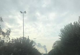 آتش سوزی ساختمان نیمه‌کاره علت بلند شدن دود غلیظ در شرق تهران