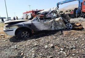 تصادف مرگبار سمند با تریلر