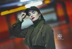 استایل پاییزی «سپیده خداوردی»؛ کلاه NY و ترکیب رنگ‌های سبز و قرمز (عکس)